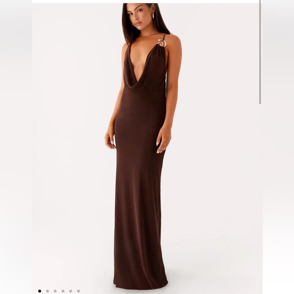 Peppermayo Brown Backless Dress
